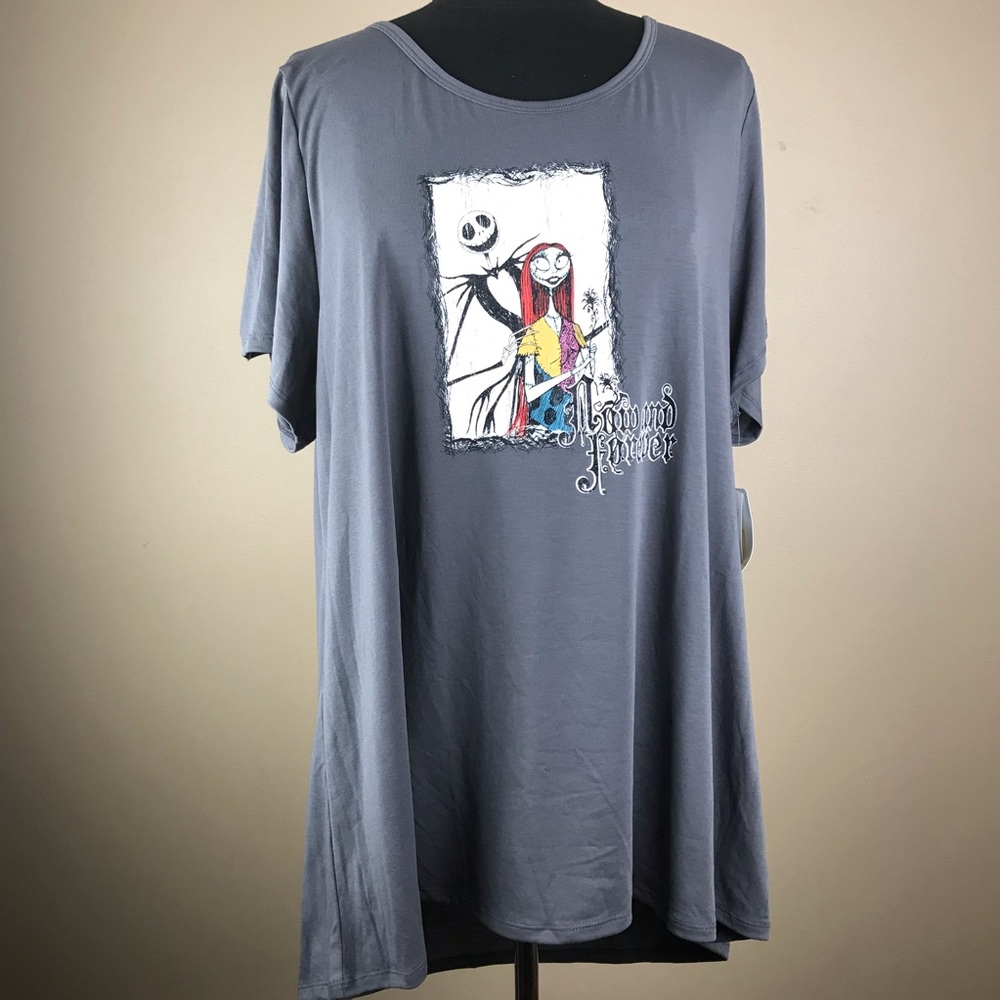 LuLaRoe Disney NBC Jack & Sally Gray Classic T